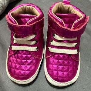 Monkey Feet Pink High Tops 3/6 months